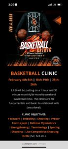 NBA E.F.D Basketball Clinic 101 @ Athletic zone