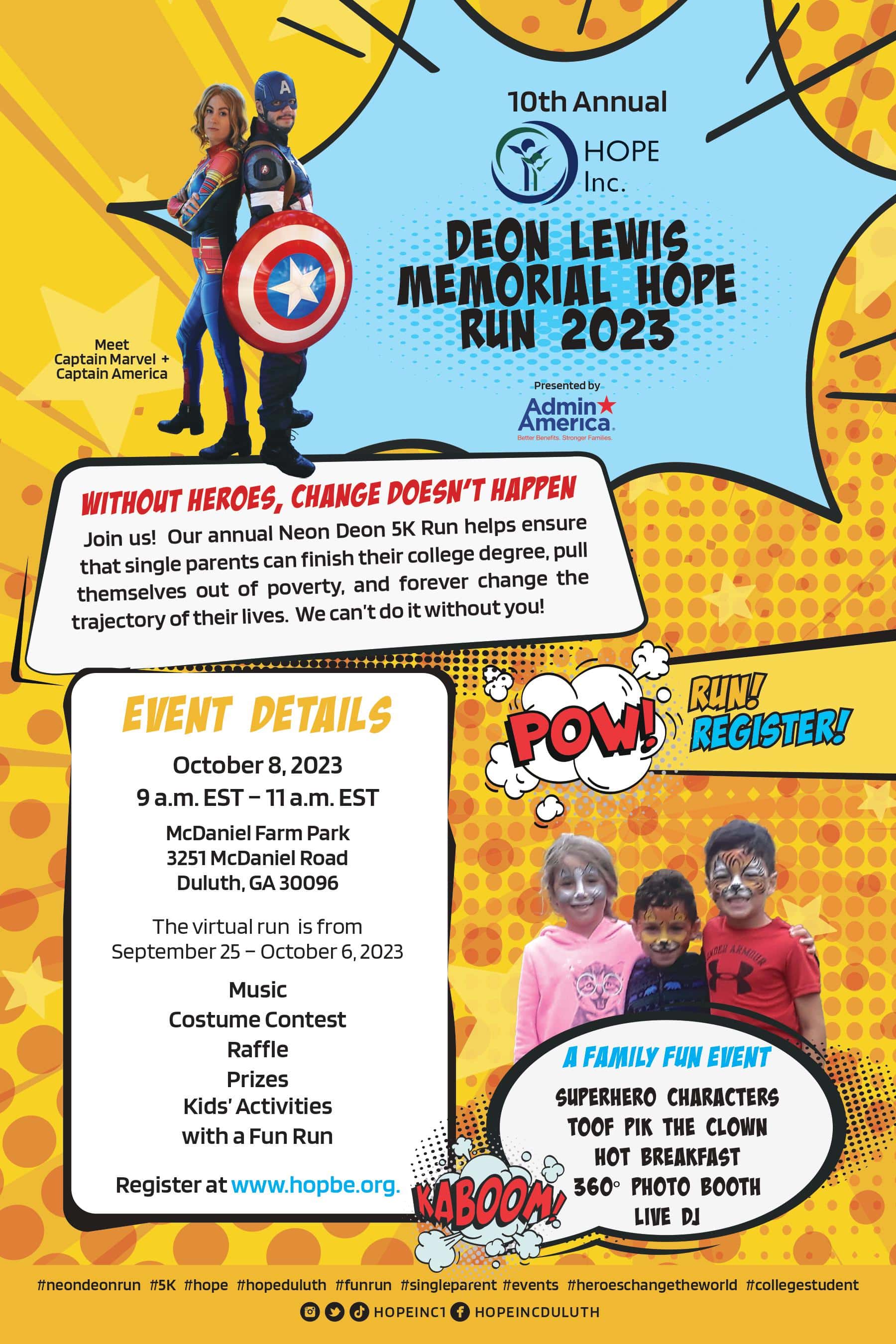 The Deon Lewis Memorial HOPE Run/Walk 2023 @ McDaniel Farm Park |  |  | 