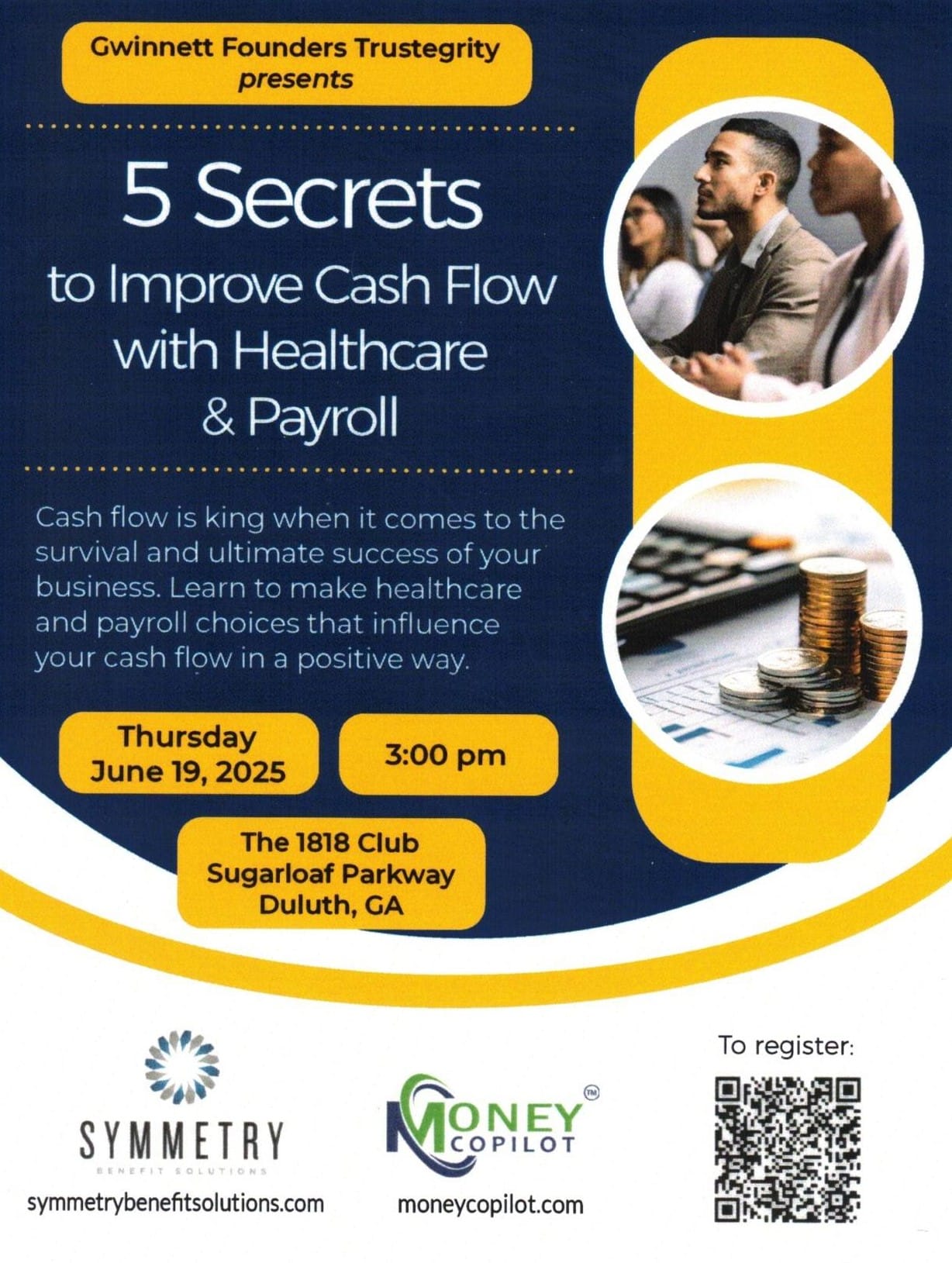 5 Secrets to Improve Cash Flow with Healthcare & Payroll @ The 1818 Club - Gwinnett | | | 